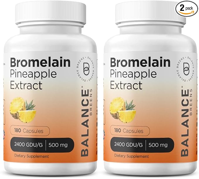 Balancebreens Bromelain 500mg, 180 Capsules - Pineapple Extract Digestive Enzyme, Supports Digestion and Joint Health Supplement