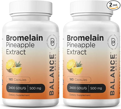 Balancebreens Bromelain 500mg, 180 Capsules - Pineapple Extract Digestive Enzyme, Supports Digestion and Joint Health Supplement