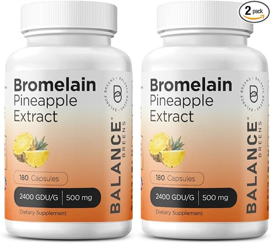Balancebreens Bromelain 500mg, 180 Capsules - Pineapple Extract Digestive Enzyme, Supports Digestion and Joint Health Supplement