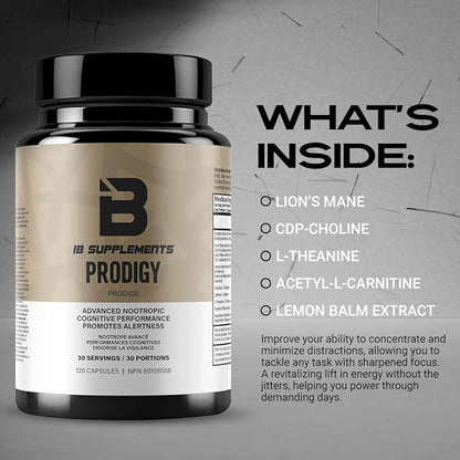 Iron Brothers Brain Boosting Supplement for Focus Factor, Energy & Concentration | Alpha Brain Supplement to Improve Memory with Lion's Main-CDP-Choline - Nootropic | 120 Capsules