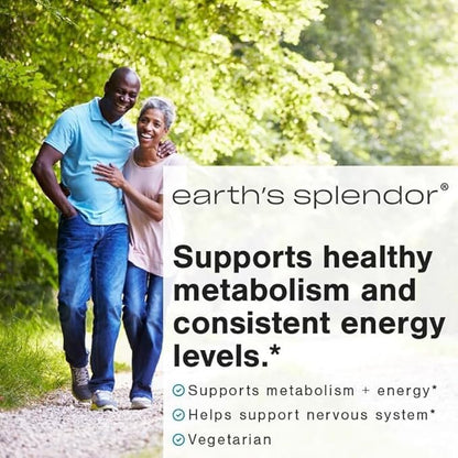 Earth's Splendor Energy Supplements, with Vitamin B12, Dietary Supplements, No Artificial Color or Flavor, Gluten Free, Energy Metabolism Support (1000mcg, 200 Tablets)