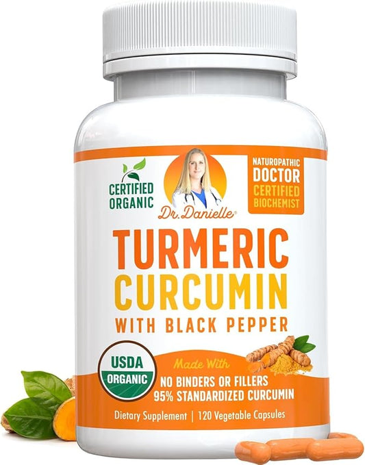 Organic Turmeric Curcumin with Black Pepper Extract 2000mg - High Absorption Ultra Potent Supplement - 95% Curcuminoids - Vegan, Non GMO for Joint Support - 120 Capsules