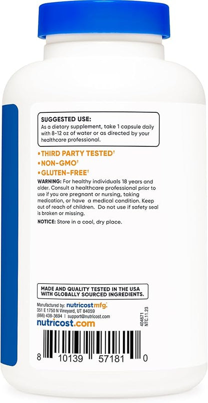 Nutricost Zinc Gluconate 240 Vegetarian Capsules (50mg) - Gluten Free and Non-GMO