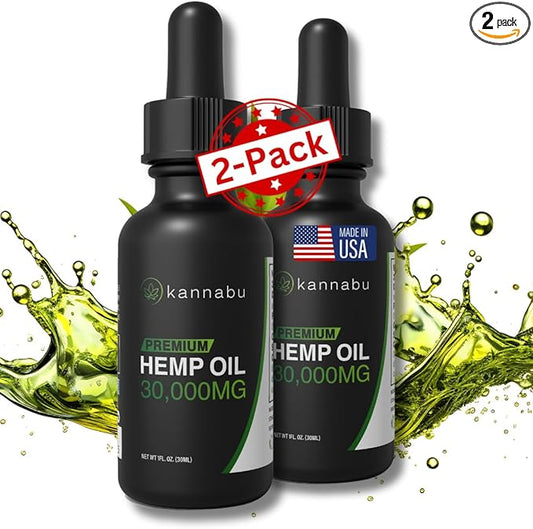 Premium Hemp Oil | Complete Source of Omega 3 6 9 Fatty Acids, Essential Amino Acids & Antioxidants | Hemp Seeds | Vegan Gluten Free Kosher Non GMO (1 Fl Oz - Pack of 2)