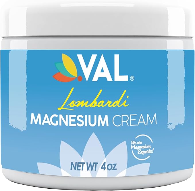 VAL Lombardi Magnesium Lotion | Nighttime Zechstein Magnesium Chloride Cream | Hydrating & Fast-Absorbing | Topical Magnesium for Feet, Legs, Arms & Chest | USA Made | 4oz