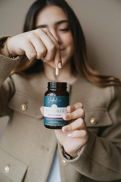 Ahiflower Oil Vegan Omega 3, 6 & 9. 90 Capsules. Vidalia by The Mix Superfoods. 45 Servings. Excelent Sustainable Source. Vegan 100%. NO Fish