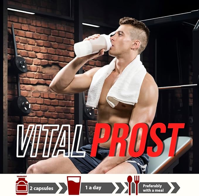 Vital Prost - Saw Palmetto and Yohimbine for Prostate Health, Urinary Support, Energy Boost, Balance Hormone Levels - Natural Dietary Supplement for Men (60 Capsules)