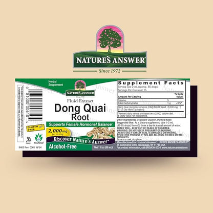 Nature's Answer Dong Quai Womens Support Supplement - Female Hormonal Support, Female Wellness Supplement, Liquid Extract, Alcohol Free, Gluten Free, Kosher - 1 oz