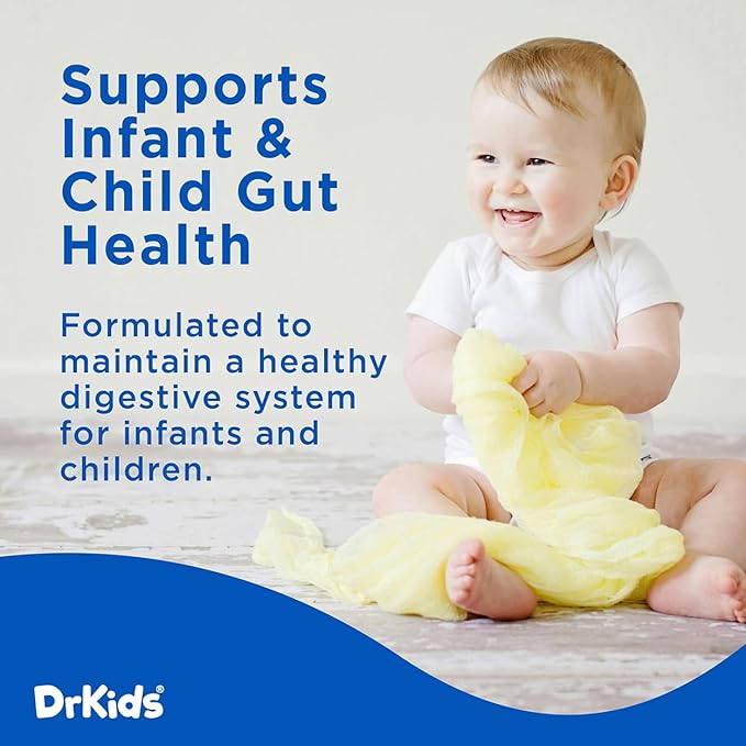 DrKids Probiotic Vitamin D Drops - Supports Infant & Child Gut Health, Helps Reduce Gas, Colic & Fussiness, Baby Probiotic Drops with Vitamin D3, Pediatrician Recommended, Unflavored, 15ml (Pack of 1)