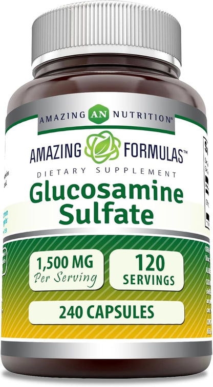 Amazing Formulas Glucosamine Sulfate 1500 mg | Capsules Supplement | Non-GMO | Gluten Free | Made in USA (240 Count)