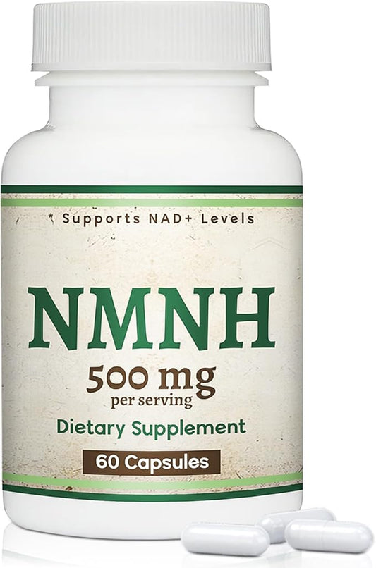 NMNH (NMN Supplement) (Dihydronicotinamide Mononucleotide) 500mg Per Serving, 60 Count (30 Servings), NAD Supplement to Boost NAD+ Levels (Gluten Free, Non-GMO)