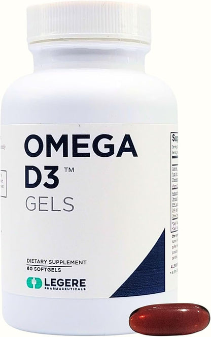 Legere Pharmaceuticals Proform Omega-3 Fish Oil, D3 Gels with Astaxanthin with Calamarine.