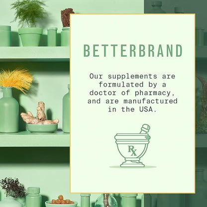 Betterbrand BetterMushrooms Mushroom Gummies to Support Gut Health, Metabolism, Energy, Focus - Lion's Mane, Cordyceps, Chaga & Maitake Mushroom Supplement - Maintains Healthy Immune System