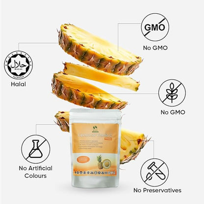 Bionutricia Liposomal Vitamin C with Pineapple Extract Powder (Water Soluble) Immune & Collagen Support, Two-Stage for High Absorption & Antioxidant, No Sugar & Non GMO 5.29Ounce