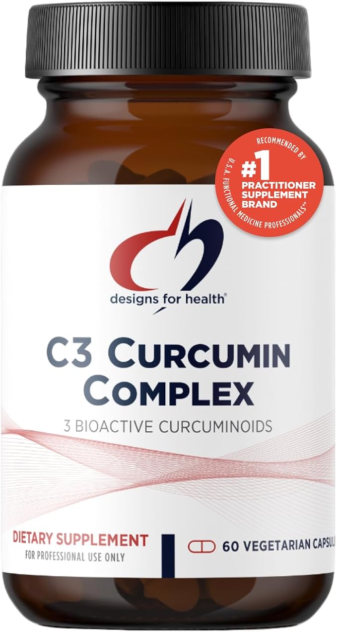 Designs for Health C3 Curcumin Complex - Highly Bioavailable Curcuminoid Turmeric Supplement, 400mg with 3 Bioactive Curcuminoids - Non-GMO, Gluten-Free + Vegetarian (60 Capsules)