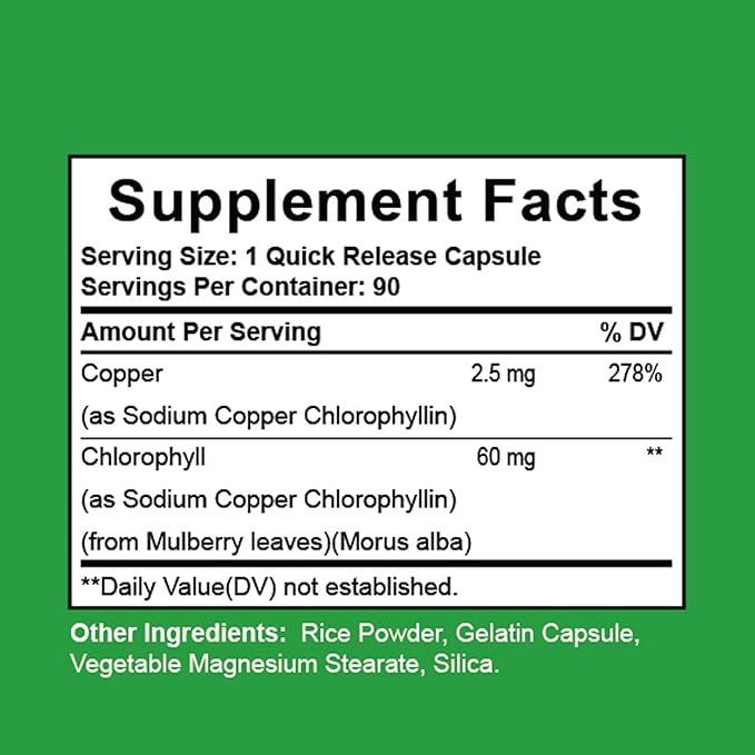 Body Deodorizing Supplement, Natural Chlorophyll 90 Capsules for Women & Men, Full Deodorant Supplement, Body Internal Deodorant Pills with Mint & Parsley