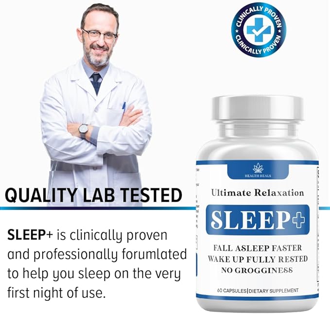 Relaxation Sleep Aid, Natural Non-Habit Forming, Sleep Supplement Developed to Support for Longer & Better Sleep, Chamomile, Magnesium, Melatonin, Ashwagandha, GABA, Drug-Free (180 Count)