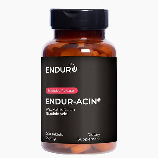 EndurAcin - Extended Release Niacin for Optimal Absorption & Low-Flush Vitamin B3 Niacin, Non-GMO, Vegan, Gluten Free Niacin 750mg, 200 Tablets