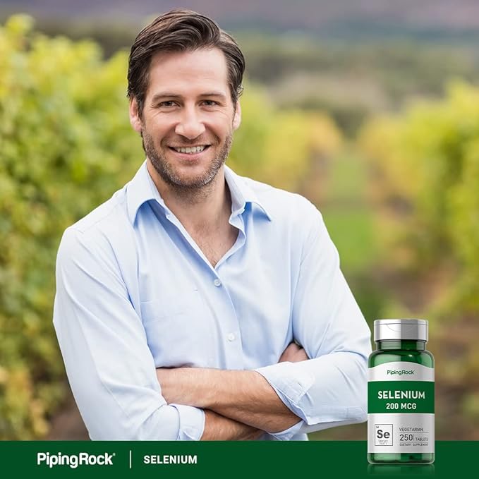 Piping Rock Selenium 200mcg Supplement | 250 Tablets | Vegetarian, Non-GMO, Gluten Free