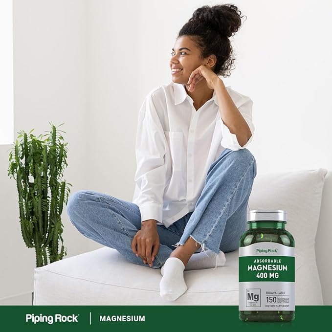 Piping Rock Magnesium 400mg Softgels | 150 Count | Magnesium Oxide Supplement | Non-GMO, Gluten Free