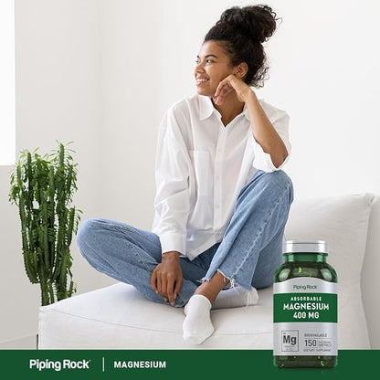 Piping Rock Magnesium 400mg Softgels | 150 Count | Magnesium Oxide Supplement | Non-GMO, Gluten Free
