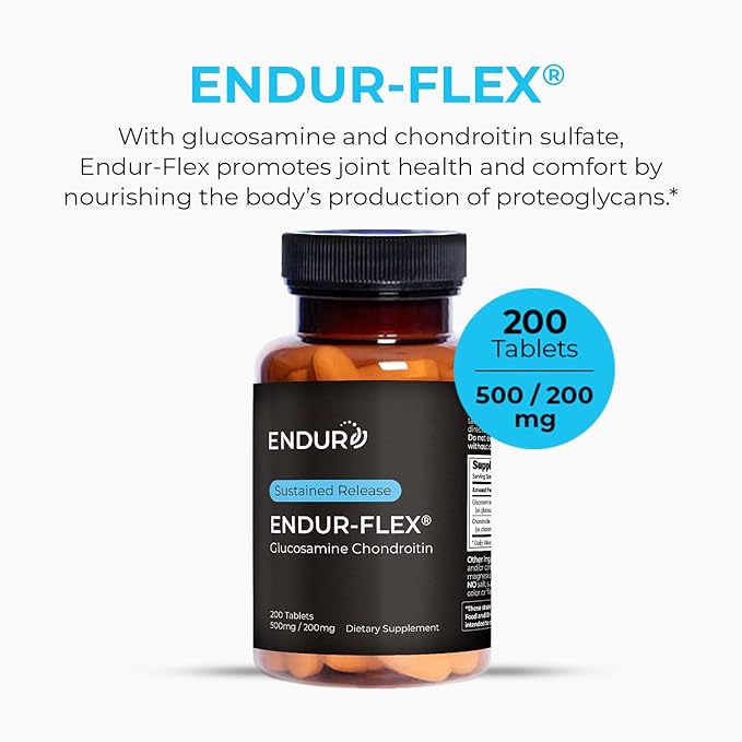EPC ENDURANCE PRODUCTS COMPANY ENDUR-Flex Sustained Release - 500mg Glucosamine & 200mg Chondroitin - 200 Tablets - Antioxidant - Supplement for Back, Knees, Hands