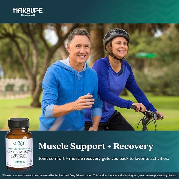 GLX3 Extra Strength Green Lipped Mussel Oil Capsules - Long-Lasting Joint Comfort Supplement - Support for Aches, Soreness - Naturally Rich in Omega 3 & Chondroitin Sulfate 6 Pack