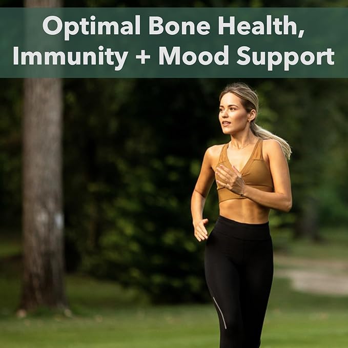 PlantFusion Organic Vegan Vitamin D3 + K2 5,000 IU, 50MCG – Vitamin D Sourced from Plant Based Lichen and Vitamin K2, for Immune Support and Bone Health - 60 Capsules