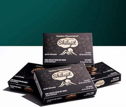 Premium Pure Shilajit Dry Drops Altai Golden Mountains - 120 Count (200 mg) Authentic Safety & Quality Certificate - US Lab Tested Fulvic Acid