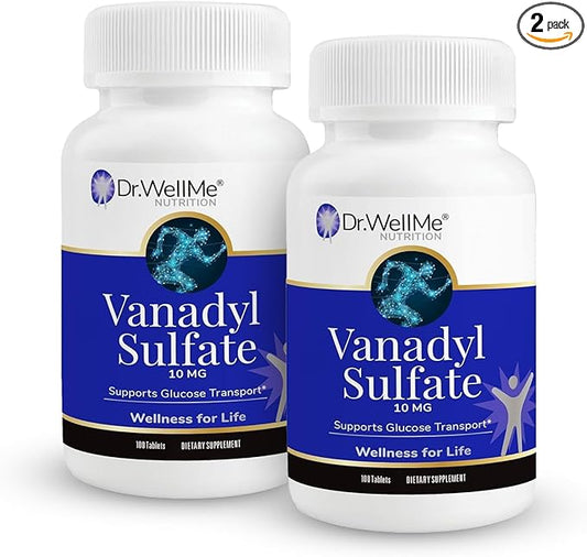 Dr.WellMe Vanadyl Sulfate Supplement 10 mg – 2 x 100 Tablets – Non-GMO, Gluten-Free Tablets