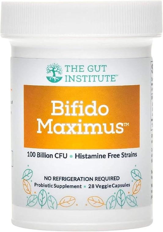 Bifido Maximus Ultra High Potency Probiotics for Women and Men - Bifidobacterium longum 100 Billion CFUs - 28 ct - 7 Strains - No Histamines - No Refrigeration Needed - Made in USA