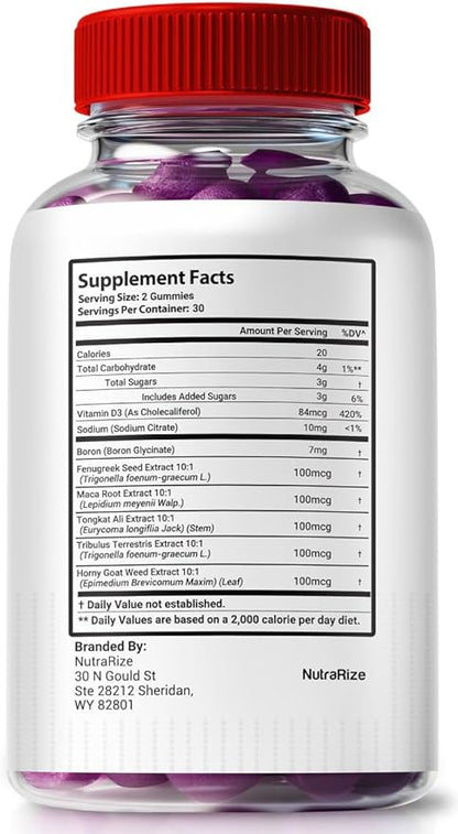 (Pack of 2 Vital Surge Testo Gummies, Premium ME Gummies Detox Easy to Chew, Supports Performance & Overall Well-Being, Official Gomitas Reviews (120 Gummies)
