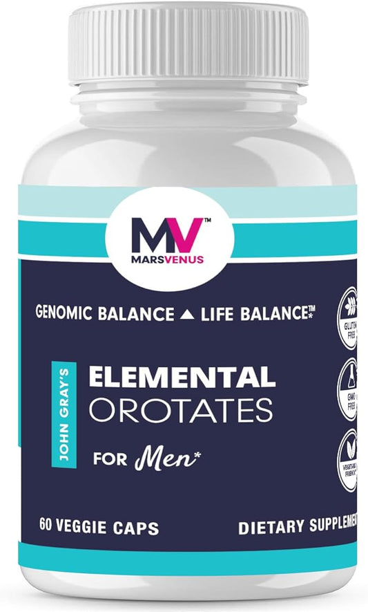 MARS VENUS Stress Relief Supplement with Lithium Orotate Ashwagandha Saffron Berberine Rhodiola Bacopa Fulvic Minerals - Elemental Orotates Mood Support Capsules for for Men - 60 Count