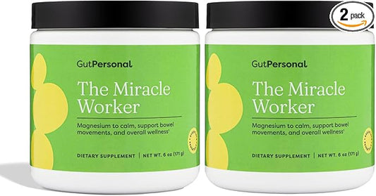 The Miracle Worker Magnesium Powder Supplement: Reduce Stress and Improve Sleep Quality and Regularity While Easing Muscle Cramps, Strawberry Flavor, 60 Servings Total, 2 Pack