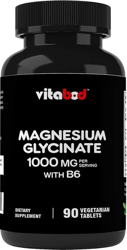 Magnesium Glycinate 10000 mg per Serving Providing 300mg of Elemental Magnesium - 90 Vegetarian Tablets - Chelated Form - Supports Muscle, Joint, and Heart Health*