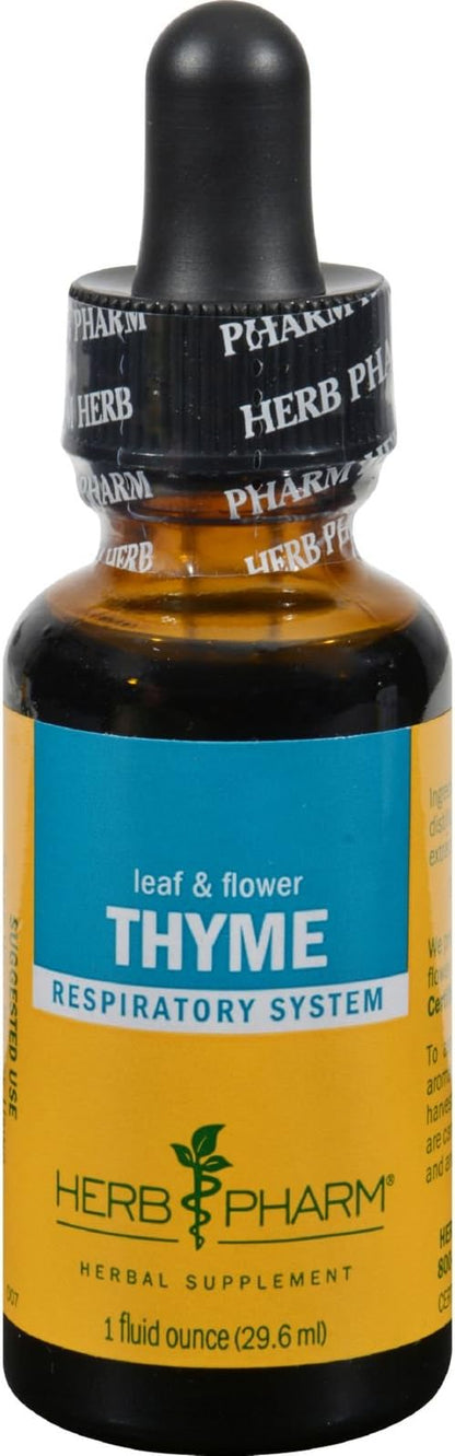 Herb Pharm Certified Organic Thyme Liquid Extract for Respiratory System Support - 1 Ounce (DTHYME01)