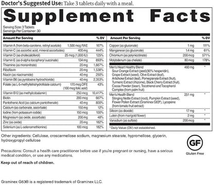 Dr. Sinatra Heart Healthy Multivitamin for Men with Vitamin D 1000 IU, A, B12, C, E, and Zinc, 90 Tablets (30-Day Supply)