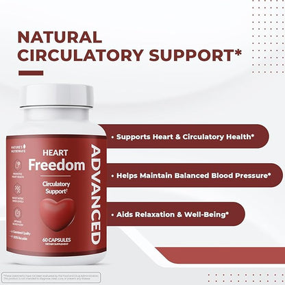 Heart Freedom - Plant-Based Supplement with Garlic, Hibiscus, and Hawthorn Berry | Non-GMO, Natural Ingredients | Made in USA, GMP-Certified | 60 Capsules, 1 Month Supply