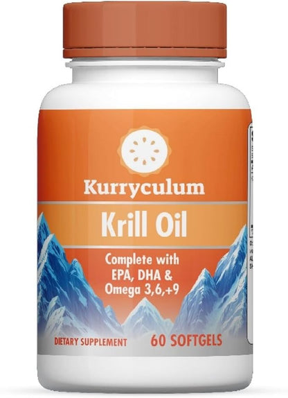 Krill Oil Softgels, 60 Count, with EPA, DHA & Omega 3,6,9