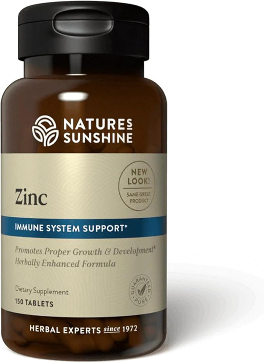 Nature's Sunshine Zinc 25mg, 150 Tablets | Helps Strengthen the Immune System by Providing 167% of the Daily Value of Zinc