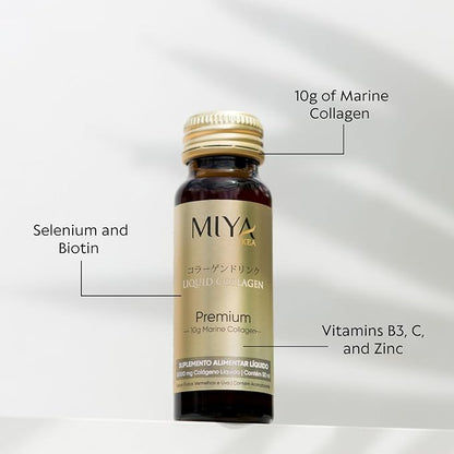 Premium Liquid Collagen for Women | 10,000 mg of Marine Collagen | Red Berries and Grape Flavor | Supports Skin, Hair & Nails | Beauty Supplement | 30 Bottles- One Month Supply