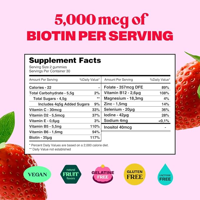 Hair Gummy Prenatal Vitamins for Women Pregnancy with Vitamin B6 - Pre Natal Multivitamin for Women & Folic Acid - 60 Prenatal Hair Gummies with Folic Acid (3Pack)
