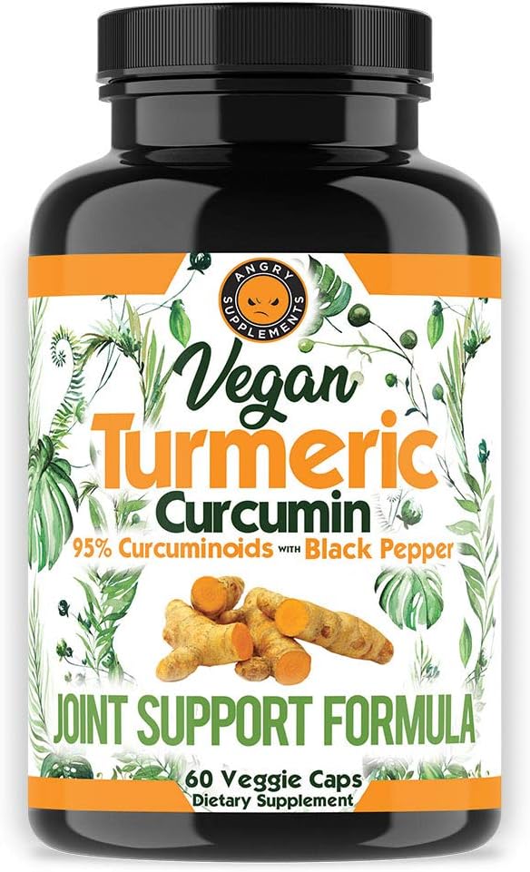 Vegan Turmeric Curcumin with Black Pepper Extract (60 Veggie Capsules-2 Month Supply), 95% Curcuminoids - All Natural Powerful Antioxidant for Joint Support and Relief (1-Bottle)