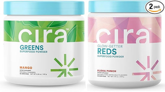 Cira Nutrition Mango Greens & Aloha Punch Reds Superfood Powder Bundle