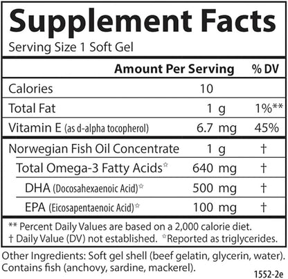 Carlson Labs - Super DHA 500 mg. - 180 Softgels