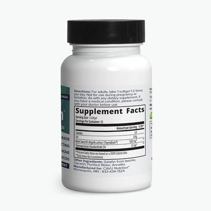 Cold Pressed Black Seed Oil | Patented Full-Spectrum Formula with 3% Thymoquinone | USP-Grade for Purity & Efficacy | Supports Immunity, Skin & Joint Health