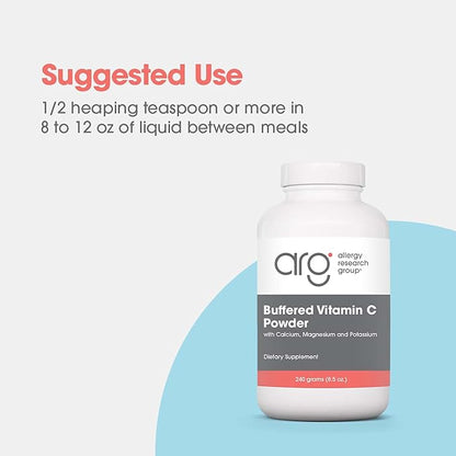 Allergy Research Group - Buffered Vitamin C Powder - Antioxidant, Immune, Calcium/Mag/K - 240 g (8.5 oz)