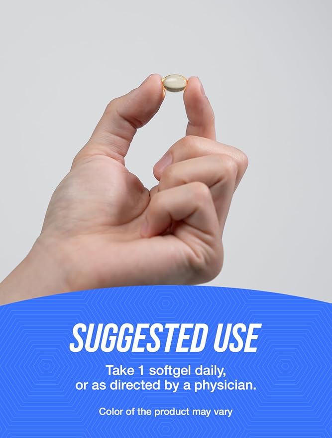 BulkSupplements.com Vitamin D3 5000IU Softgels - Cholecalciferol, D3 Supplement, Vitamin D 5000 IU - 1 Vitamin D3 Softgel (125mcg of Vitamin D) per Serving, 500 Count (Pack of 1)