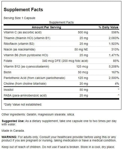 Swanson Super Stress B-Complex - Vitamin Supplement - Formula for Healthy Energy Levels - (240 Capsules)