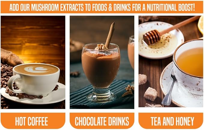 Ellie's Best 7 Mushroom Powder Extract Organic Blend - Reishi, Lion's Mane, Chaga, Turkey Tail, Cordyceps, Maitake & Shiitake - Double Extracted - Pure No Fillers - 8oz / 228 1g Servings……